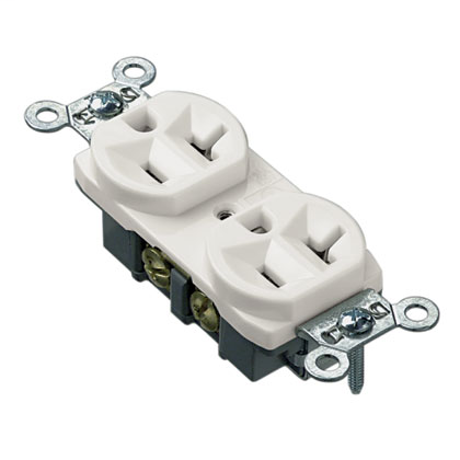 20 AMP 106 Duplex Outlet, Off White