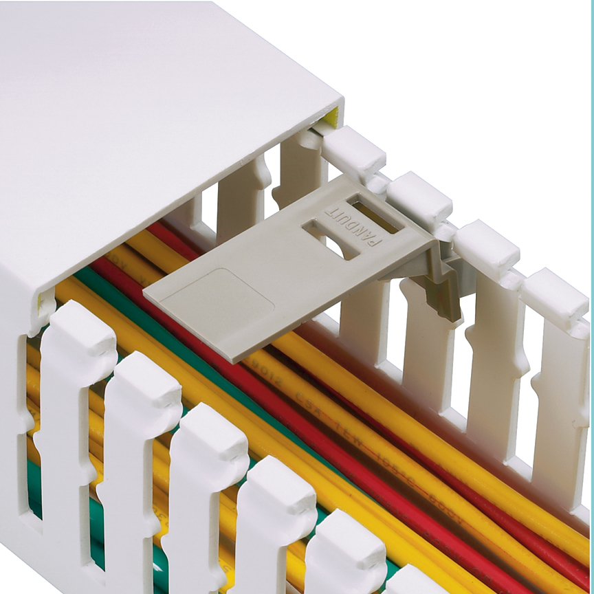 Duct Wire Retainer Label, Type F, Adjustable, Material Rigid PVC, Color Dark Beige