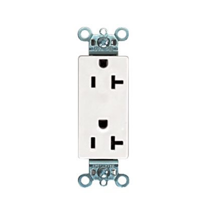 20 AMP Rectangular Outlet, White
