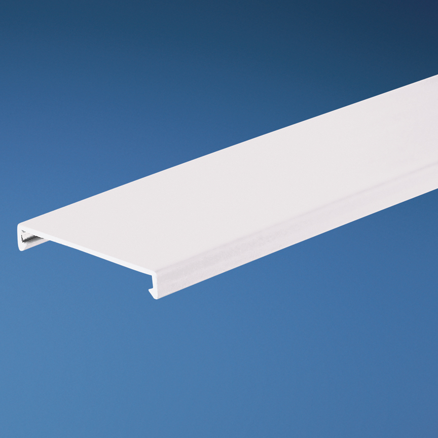 Duct cover, 1.5 W x 6' length, PVC, white. Duct cover, 1.5 W x 6' length, PVC, white.