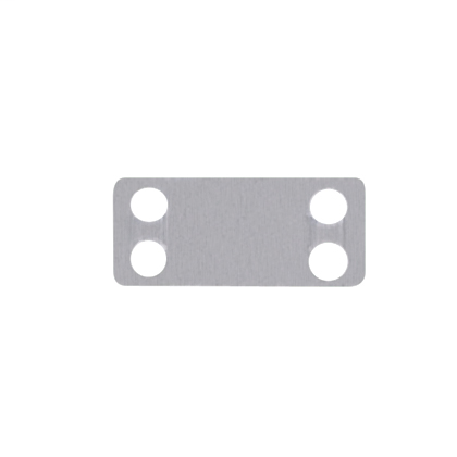 Marker plate, four holes, 316 Stainless Steel, 1.72" x .75".