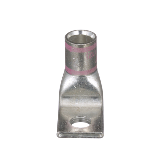 Product image for Panduit LCAS1/0-56F-X One-hole, short barrel with window lug, 1/0 AWG wire, 5/16 stud hole, 90 angle tongue.