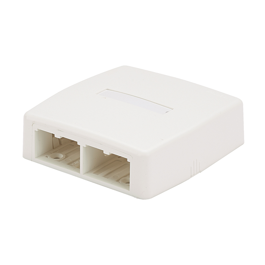 Product image for Panduitduit CBXQ4IG-A Surface Mount Box Accepts Four Modules. Includes Quick Release Cover. Supplied With Cable Ties, Adhesive Backing, Label And Label Cover