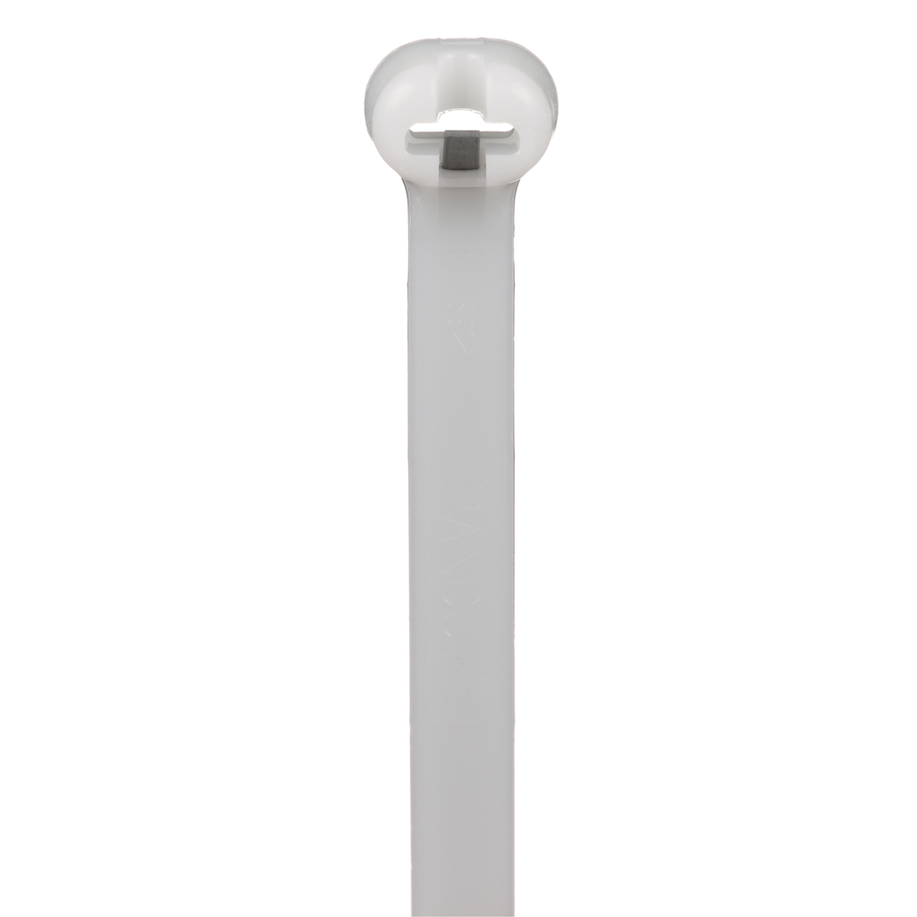 Dome-Top® barb ty cable tie, light-heavy cross section, 18.1 (460mm) length, nylon 6.6, natural, bulk package.