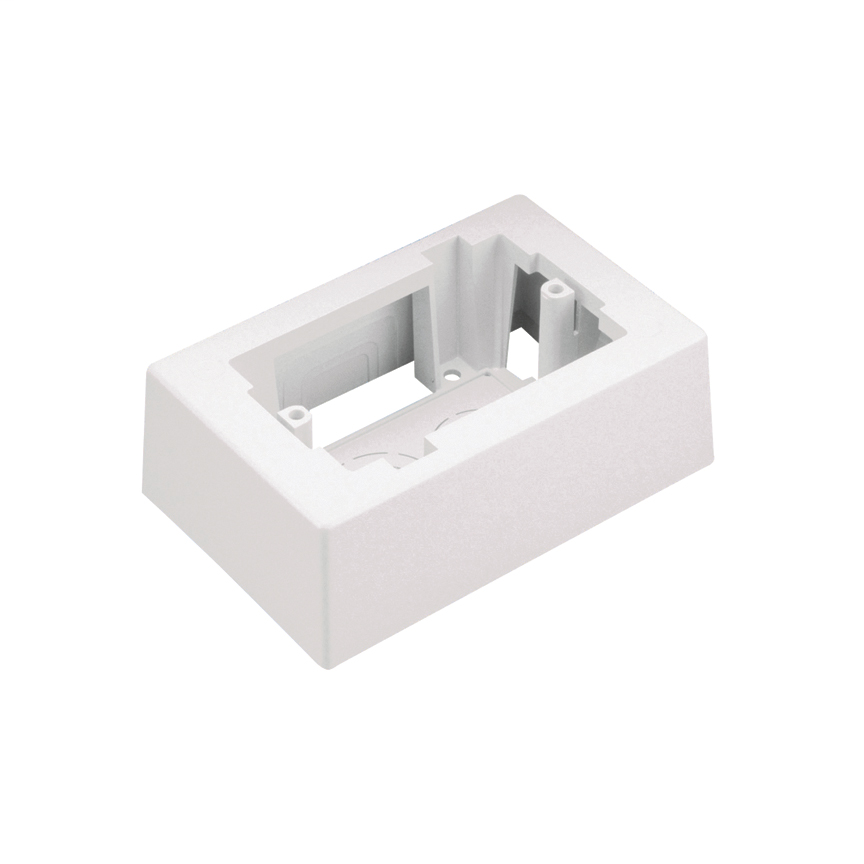 Product image for Panduit JB1IG-A Single gang one-piece outlet box with adhesive backing. Box accepts Pan-Way. Screw-On Faceplates Orange any NEMA standard single gang faceplate. For use with Pan-Way. LD profile raceway. 5
