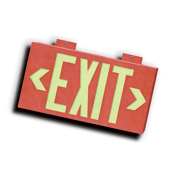 Product image for Panduit PSSE007RD Safety Sign, 9.00" H x15.50" W, 'EXIT' (legend), Steel Case