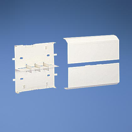 Product image for Panduit T702TRLIW Transition fitting. Used to transition to any LD profile Orange T-45 raceway, Off White.