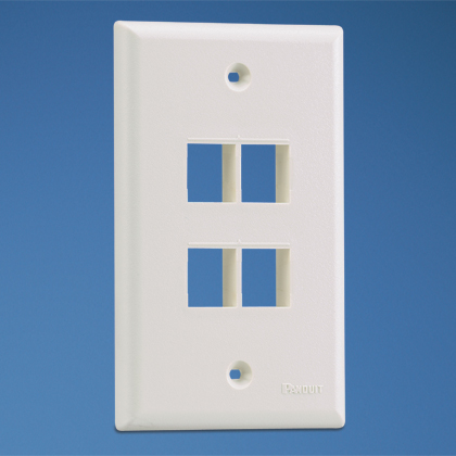 PANDUIT CFPE2EIY Wall Plate,Single Gang,2 Ports,Ivory
