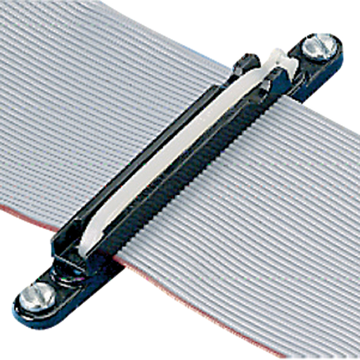 The flat cable mounting system uses one base, one corresponding size plate (FCPI), and one intermediate cross section cable tie to secure stacked 3.0" (76.2mm) wide cables, folds, and breakouts, as well as laminated and molded bus bars. For indoor use onl