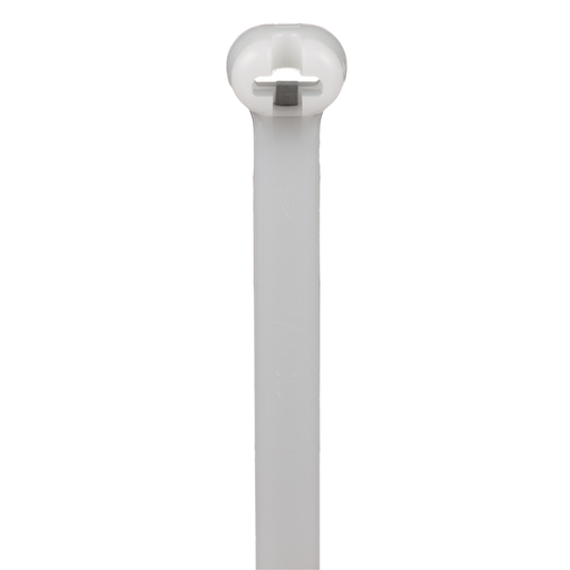 Dome-Top® barb ty cable tie, light-heavy cross section, 18.1 (460mm) length, nylon 6.6, natural, bulk package.