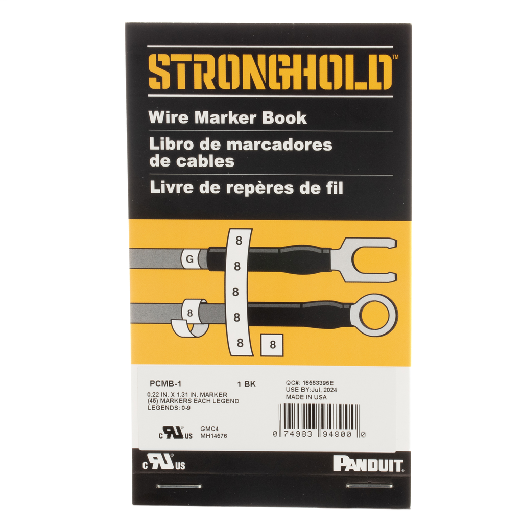 Panduit PCMB-1 0.22 Inch Black/White Pre-Printed Vinyl Cloth Wire Marker Book Panduit PCMB-1 0.22 Inch Black/White Pre-Printed Vinyl Cloth Wire Marker Book