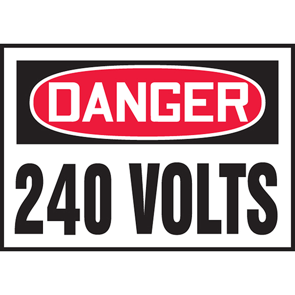 Product image for Panduit PVS0305D3170 Safety Label, 3.50" x 5.00", DANGER 240 VOLTS, Outdoor Durability 2 years