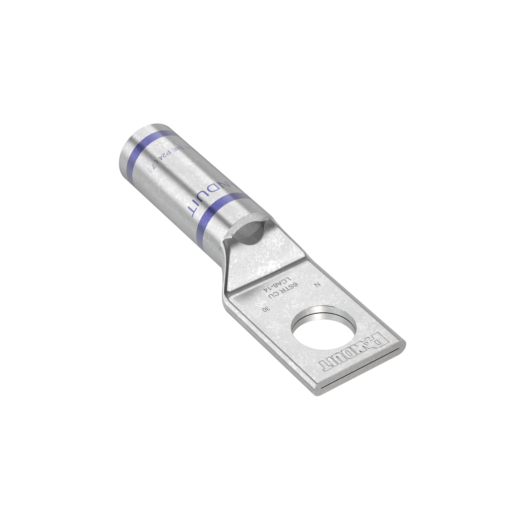 Panduit LCA6-14-L 1-Hole #6 AWG Copper Compression Lug Panduit LCA6-14-L 1-Hole #6 AWG Copper Compression Lug