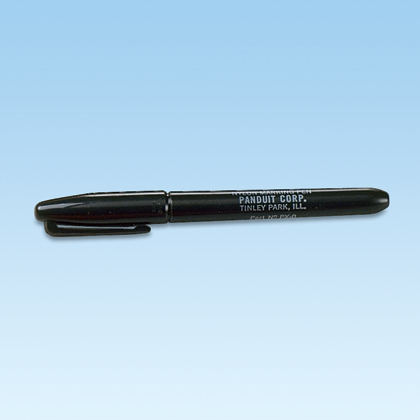 Permanent marking pen, regular tip, black.