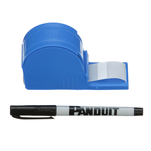 StrongHold S100X125VARY Blank Self-Laminating Write-On Cable Marker Tape Dispenser Kit is quick and easy to use. This handy dispenser protects labels when not in use. Kit includes dispenser, one roll of blank cable markers and a Panduit PFX-0 pen. Labels