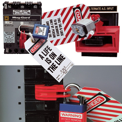 Universal circuit breaker lockout.