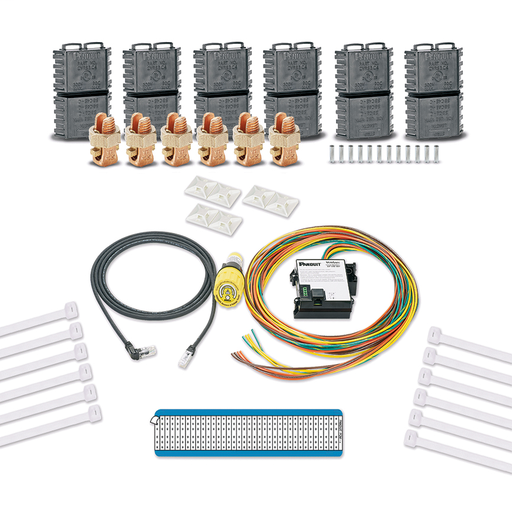 VeriSafe Absence of Voltage Tester retrofit kit. Includes AVT device with 10ft. sensor leads, 2ft. and 8ft. system cable, Split Bolt Connection Kit 8-4AWG power connectors, (12) cable ties, (6) cable ties mounts, (1) wire marker.