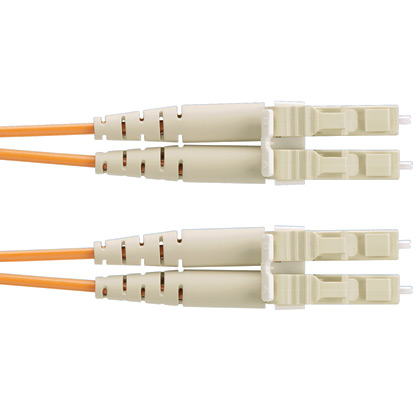 2 fiber OM1 LC Duplex to LC Duplex OFNR (riser) rated 16mm jacketed cable Std IL 2m
