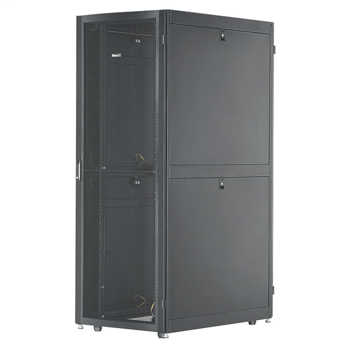 Product image for Panduit DN8212B D-Type Cabinet is a 42 RU, 800mm W x 1000mm D Cabinet, It Includes Two Sets of Cage Nut Equipment Rails