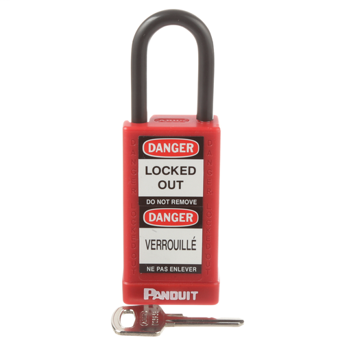 NON-CONDUCTIVE LOCK,3.00in LG BODY,RD,EA