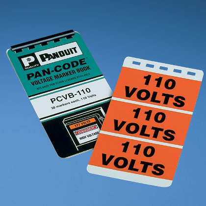 VOLT MRKR BK,VNYL,'220 VOLTS',BL/OR,EA