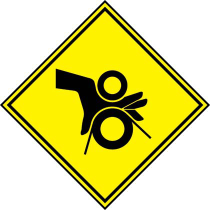 LABEL,PINCH POINT SYMBOL,BL/YL,PK5
