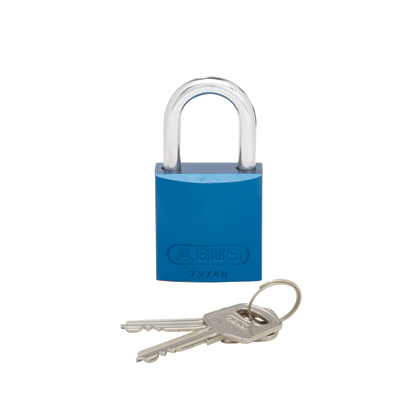 AluminumPadlock,1.06in shackle,BLU,EA
