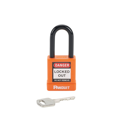 Panduit PSL-8OR Non-Conductive Safety Padlock, Orange