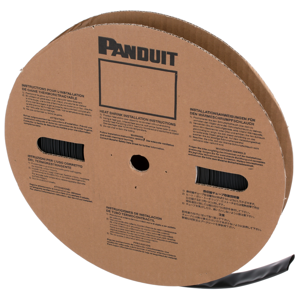 その他 H.T Panduit HSTT100-C 1 Inch Black Heat Shrink Tubing