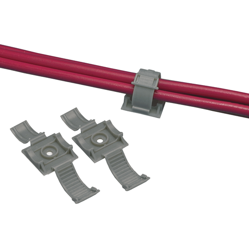 Product image for Panduit ARC.68-A-C14 Adjustable Clamp, Gray, PP, Rubber Adh., 1x1", PK100