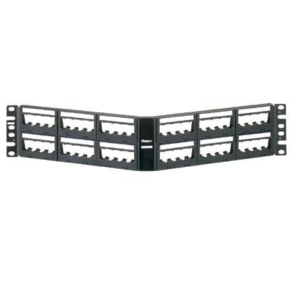 Mayer-Mini-Com®, Angled,Unshielded, Patch Panel, 48 Port, 2 RU, Black-1