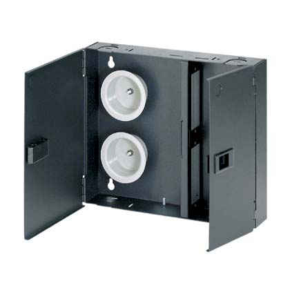 Opticom® Wall Mount Fiber Enclosure, Black, 2 Ports