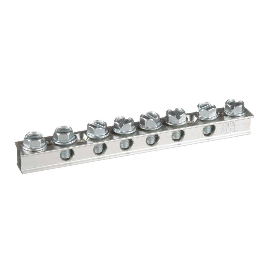 Panduit UGB2/04146 Universal 6Port Grounding Bar, Copper, TinPlated