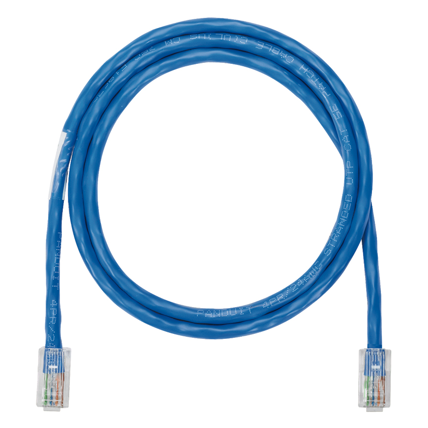 Product image for Panduit NK5EPC14BUY NetKey® Category 5e UTP Patch Cord with Tangle-Free Latch, 14ft, Blue