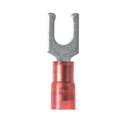 Product image for Panduit PN18-10LF-C Pan-Term® Nylon-Insulated Flanged Fork Terminal