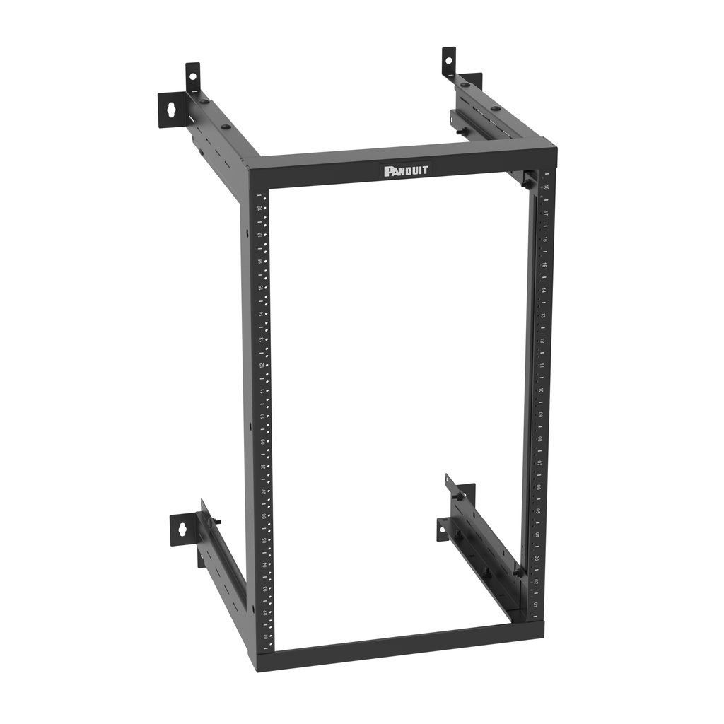 Product image for Panduit AWMR18 Adjustable Depth Wall Mount Rack, 18RU, Black