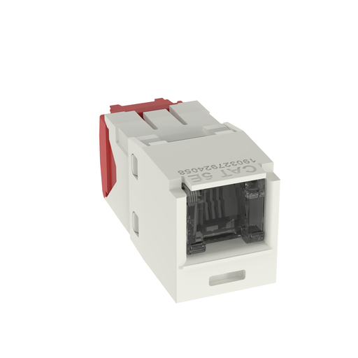 Mini-Com® RJ45 Cat 5e Shuttered TG Jack Module, IW
