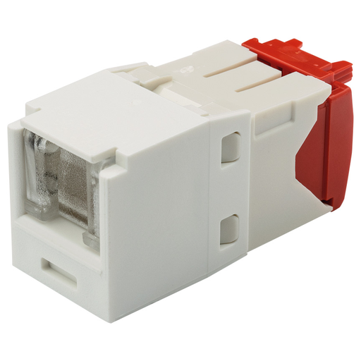 Mini-Com® UTP RJ45 Cat 5e Shuttered TG Jack Module, Arctic White