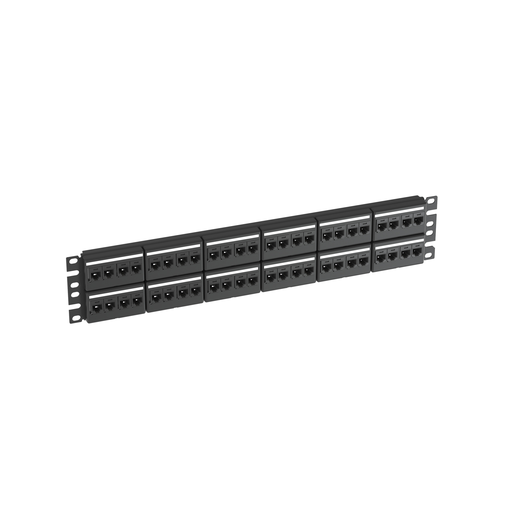 Patch Panel Kit, Cat 6A UTP, 48 port, 2 RU, BL