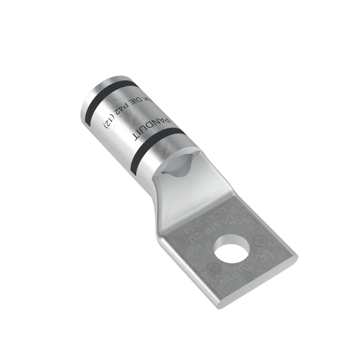 Pan-Lugâ„¢ LCA1/0-14-X Comp. Lug, 1/0, Tin Plt Copper, Strt, One 1/4" Stud, PK10
