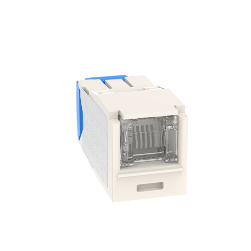 Mini-Com® UTP RJ45 Cat 6A Shuttered TG Jack Module, White