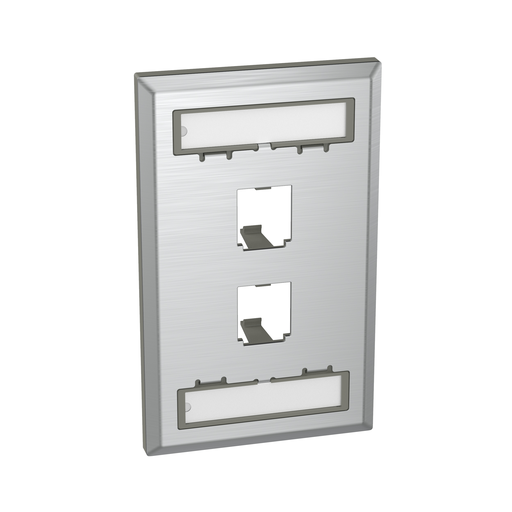 Mini-Com® Stainless Steel Faceplate, 2 Port
