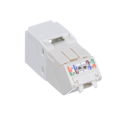 Mini-Com® UTP RJ45 Cat 6 Up/Down TG Jack Module, Arctic White