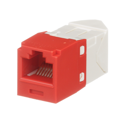 Mini-Com® UTP RJ45 Cat 6 Left/Right TG Jack Module, Red