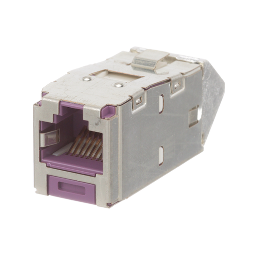 Mini-Com® STP RJ45 Cat 6 Up/Down TG Jack Module, Violet