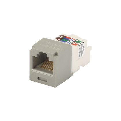 Mini-Com® UTP RJ45 Cat 6 TP-Style Jack Module, Int'l Gray