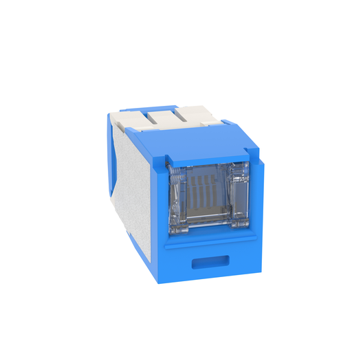 Mini-Com® RJ45 Cat 6A Shuttered TG Jack Module, BU