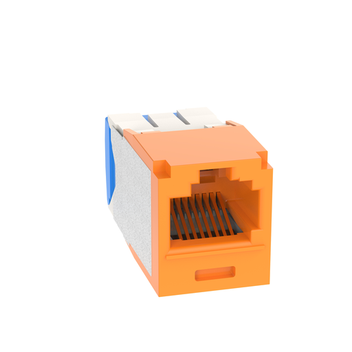 Mini-Com® UTP RJ45 Cat 6A Keyed TG Jack Module, Orange
