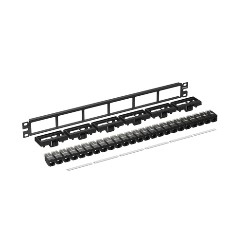 Patch Panel Kit, Cat 6 UTP, 24 port, 1 RU, BL