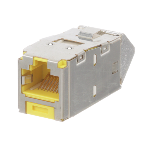 Mini-Com® STP RJ45 Cat 6A Up/Down TG Jack Module, Yellow